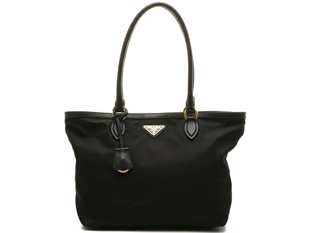 Prada Tote Tessuto Saffiano Bag Black Calfskin JH